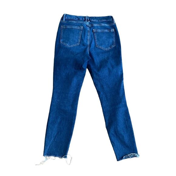 Good American Ankle Crop Raw- Hem Good Legs Jeans GLCRH873T BLUE Size 8/29 - Picture 14 of 16